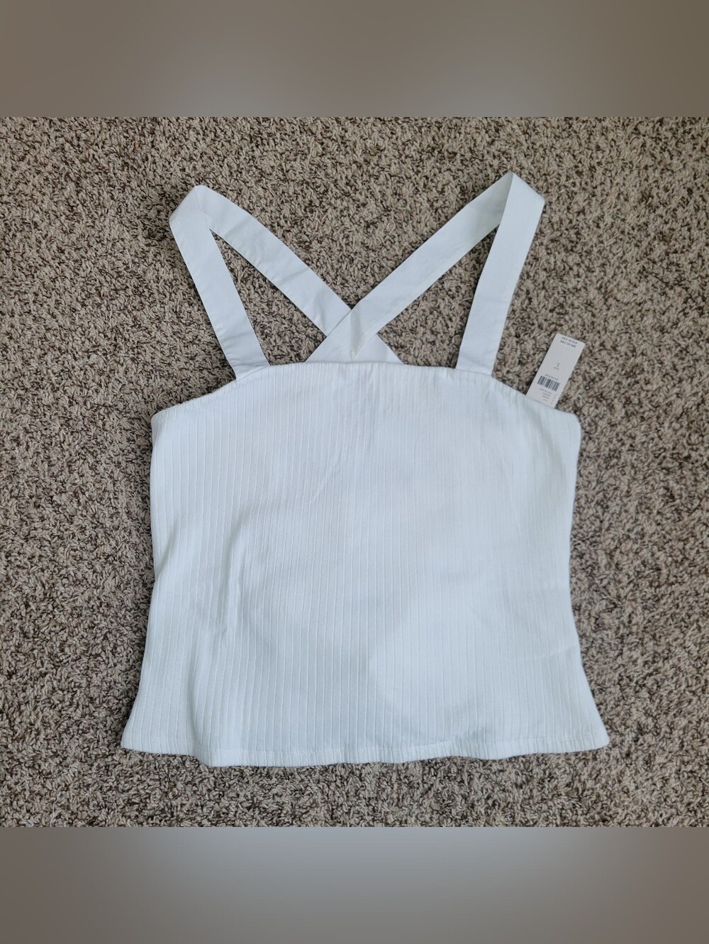 Anthropologie Porridge Clothing Shirt Top Back Lace Up Ribbon White Large NWT